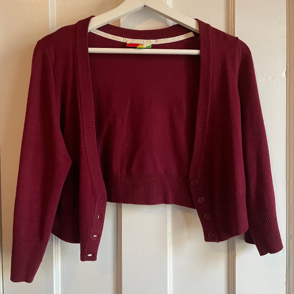 Burgundy bolero with buttons size XL/1X